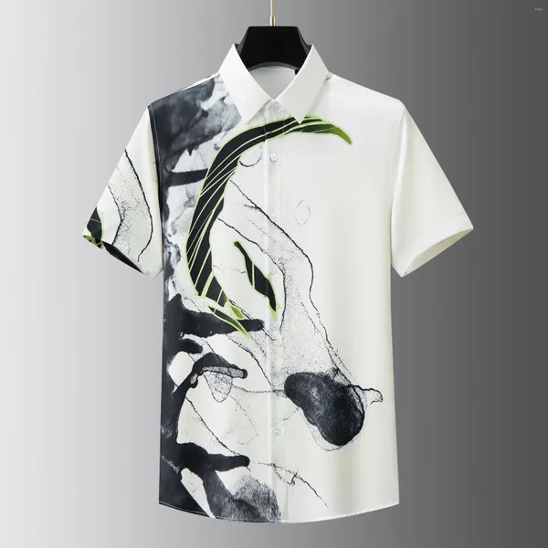 Мужские повседневные рубашки летняя 3D -конная рубашка для мужской с короткой рукавами.