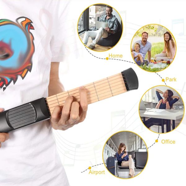 Cavi Cavi Pocket Pocket Guital Pratica Neck Guitatore Portable Guitar Accordi Strumento per il Mini Trainer per pianoforti da seifre per principianti