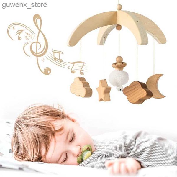 Mobils# baby sonagli Crib Mobili giocattolo giocattolo in legno interstellare a campana rotante Music sonturi per proiezioni di legno per neonati i giocattoli in legno Y240412Y240417GVX8