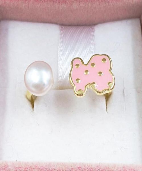 Ciondoli che creano gioielli che fanno Boho Style 925 Sterling Silver Bear 14k Gold Pearl Rings for Women Men Girl Finger Set Bridal Wedding B6518050