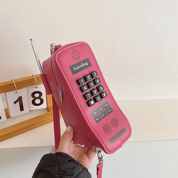 Omuz çantaları sevimli 3d cep telefonu şekli çapraz kanatlı çanta moda küçük cüzdanlar ve el çantaları kızlar yenilik debriyaj tasarımcısı 2024