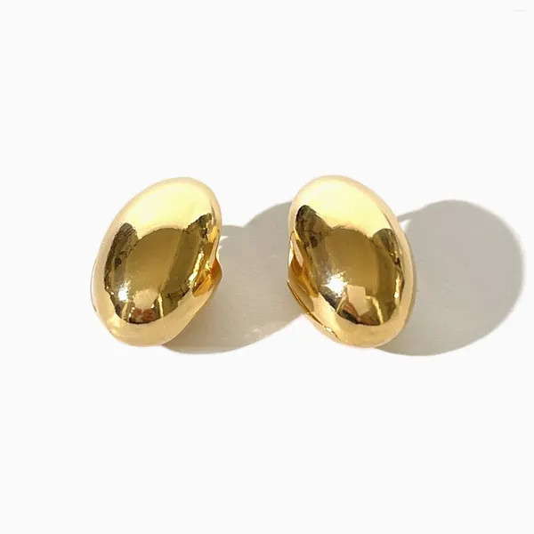 Hoop Ohrringe Peri'sbox Minimalist Gold Silber verlegt ovaler Ball Huggie für Frauen glänzende polierte kühne Kuppel Ohrringschmuck Geschenk