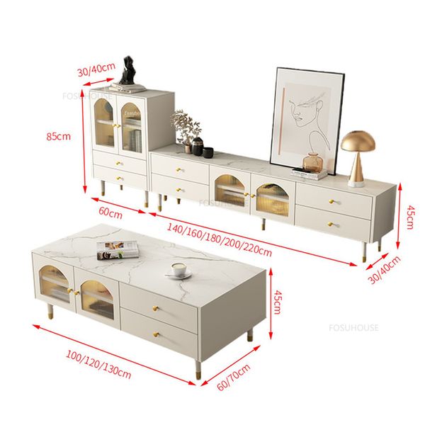 Sala de estar italiana Slate TV Stands minimalistas pequenos apartamentos armários de TV simples mesas de tv mobiliárias de sala de estar