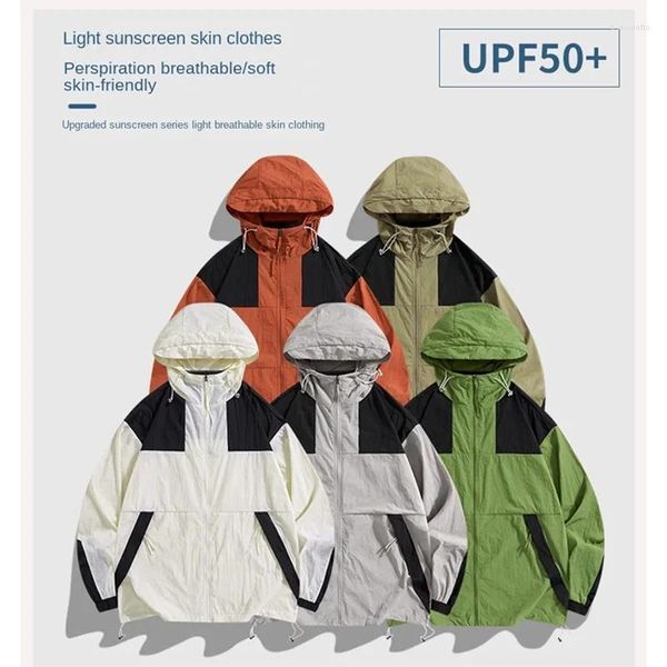 Casacos de trincheira masculina Jaqueta esportiva de verão, roupas solar-protetores solar-protetores UV Proteção de vento Mulheres Mulheres Mesmo Cavaco ao ar livre