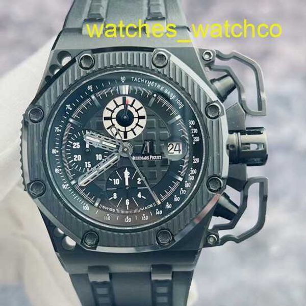 Weibliche AP -Handgelenkwache Epic Royal Oak Offshore Serie 26165 Kriegsüberleber Schwarzer Keramik/Titanmaterial MENSS Uhr