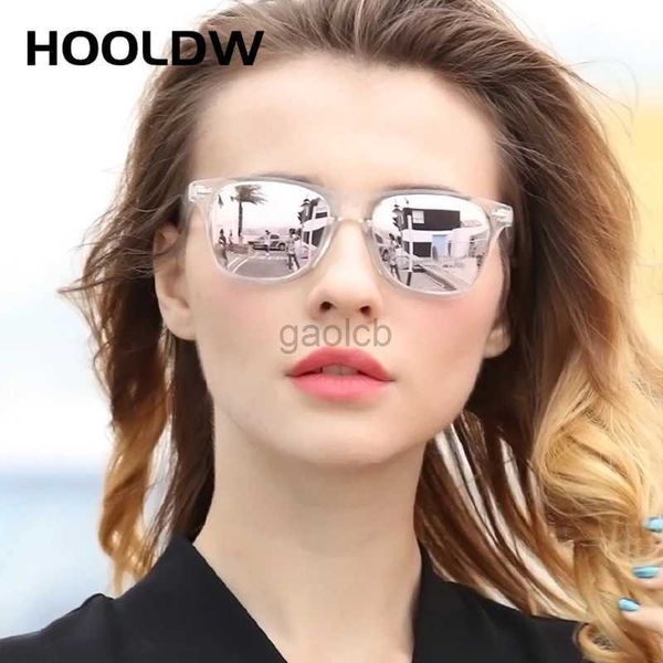 Sonnenbrille Hooldw Frauen polarisierte Sonnenbrille Vintage Square Clear Nachtsicht Sonnenglasse transparente Rahmenbrillen UV400 Goggle Eyewear 24412