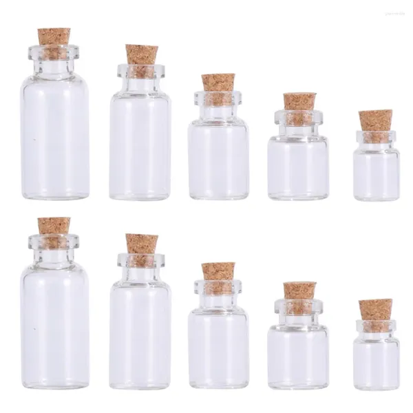 Vasi che desiderano bottiglie di artigianato di bottiglie piccoli tappi in legno vetro alla deriva mini barattoli delicati