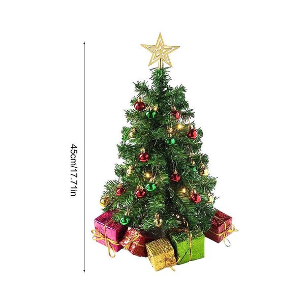 1set mini árvore de natal ornamento pequeno árvore de natal branca artificial com estrela árvore de estrela toupeiro de natal de natal Decoração de Navidad