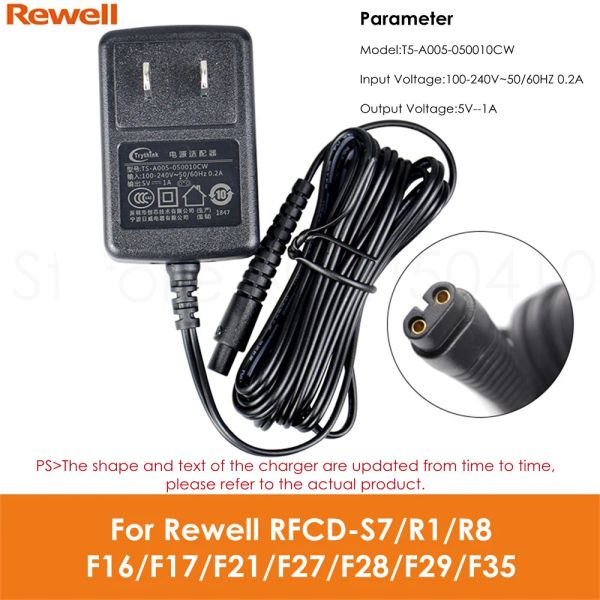 Aparadores originais Rewell Professional Cabelo de cabelos adaptador de energia para RFCDF17 S7 F28 F29 900 Plugue de carregador de aparador de cabelo elétrico 900