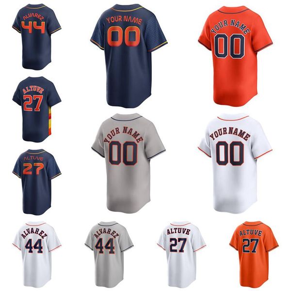 Camisas de beisebol personalizadas Jose Altuve Yordan Alvarez Alex Bregman Nolan Ryan Home Away Jersey Men Women Youth S-6xl