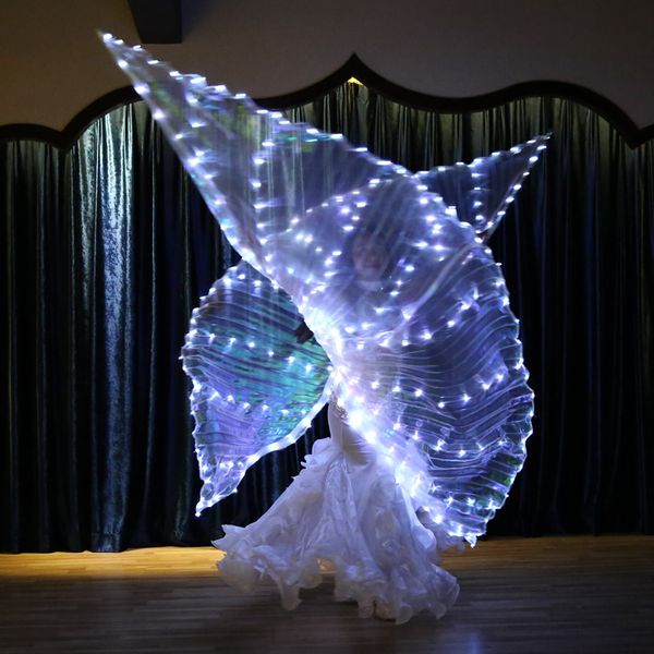 Für erwachsene Bauchtanz bunte ALAS 145cm LED WINGS Performance Fluoreszenz Butterfly Isis Wings Carnival Festival Outfit