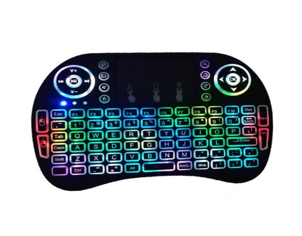 Mini 24GHz Teclado de retroilumação sem fio Gamin portátil portátil com teclados de luz de fundo do touchpad para PC TV Smart Android TVBO4145575