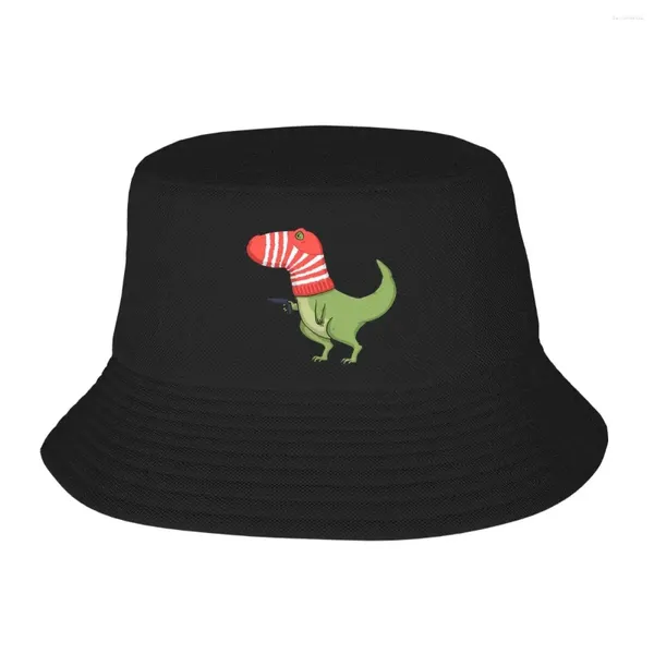 Beralar Tehlikeli Dinozor Komik Tasarım Kova Şapkaları Panama Erkek Kadın Bob Fisherman Plajı Balıkçılık Unisex Caps