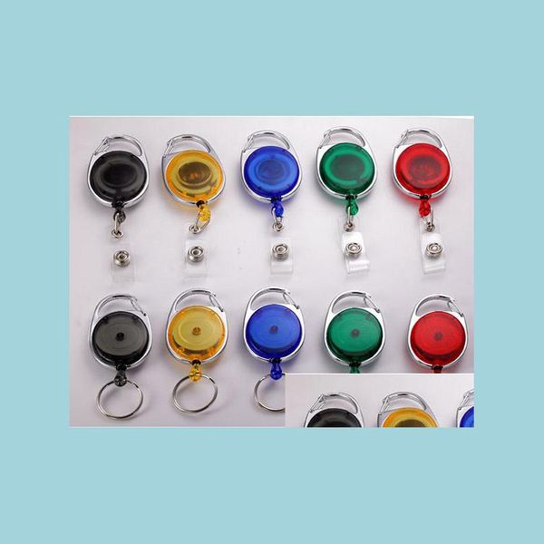 Anelli chiave Nuovo Mini Pratico Badge Spaldge Retrattile Recello Recello Cintura Clip Clip Clip Ring Habster Ring Clear Color Wholesale 100PCS DR DHC6Q