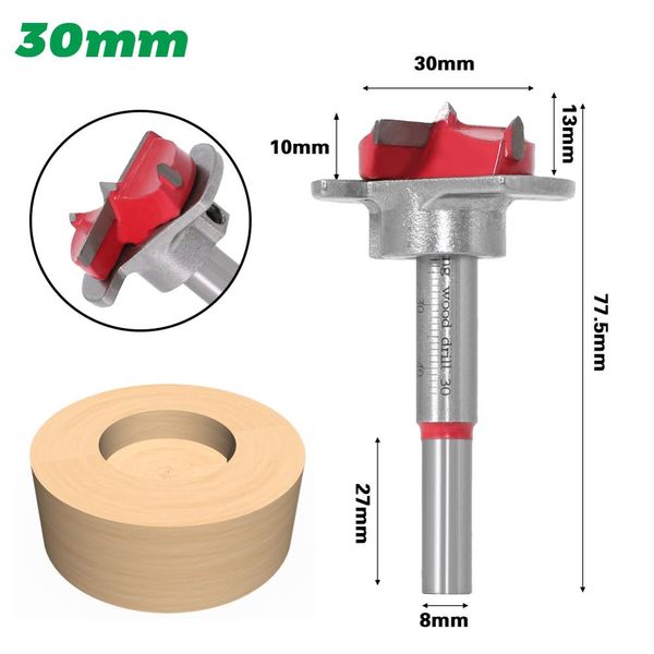 Krachige Scharnierlochöffner Bohrung Bit Holzbearbeitungsdurchmesser 15 mm 20 mm 25 mm 30 mm 35 mm verstellbarer Vergaserbohrerbits