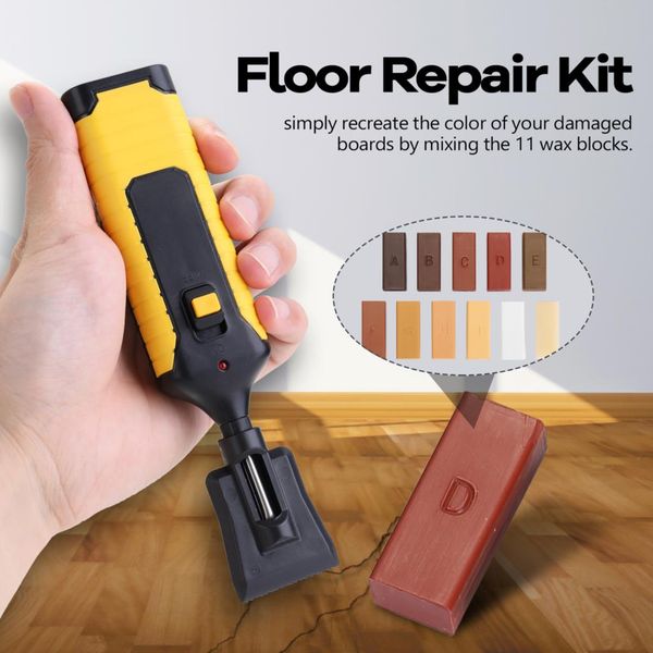 F50 Floor Repair Kit Laminat Reparaturkit Holzbearbeitungswerkzeuge Wachssystem Floor Worktop robuste Gehäuse -Chips Kratzer Handwerkzeug