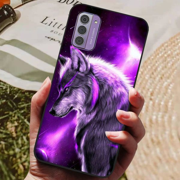 Para os animais de lobo de silicone de case nokia g42 pintados tpu mole fundam coque para nokia g42 g 42 capa de telefone shell para nokiag42 5g