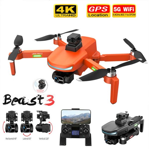 Drones Drone GPS 5G WiFi 8K HD Câmera profissional 3axis Antishake Gimbal Brushless Motor Obstact Evite Dron