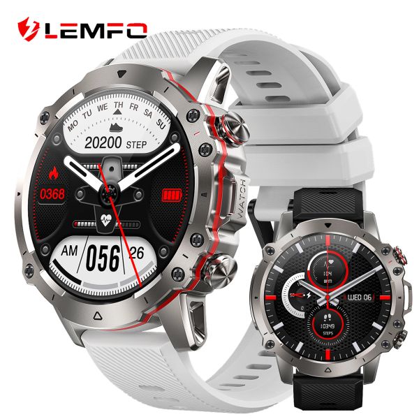 Смотреть Lemfo 110+ Sports Mode Salcon Smart Wwatch 7 дней автономной работы Bluetooth Call военные умные часы для мужчин водонепроницаемые 360*360 HD