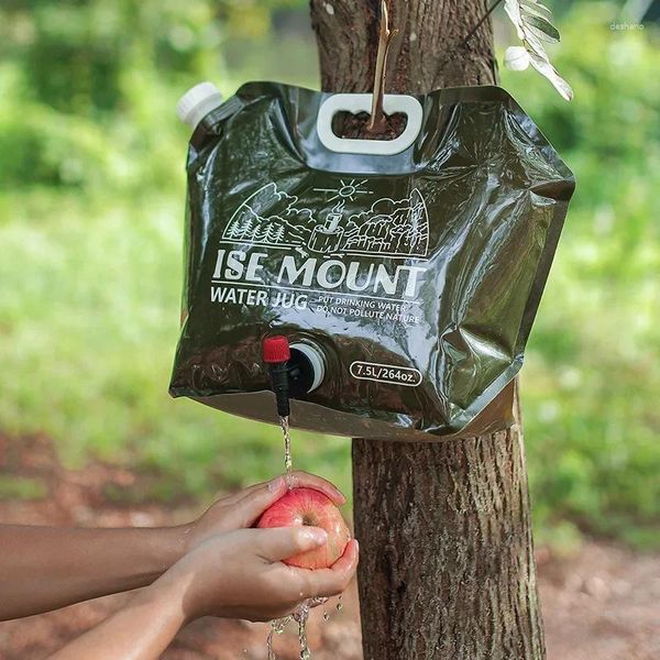 Wasserflaschen hoher Kapazität Behälter mit Wasserhahnlagertasche im Freien Campingzubehör 7.5L Getränkeküche Küchenschneider