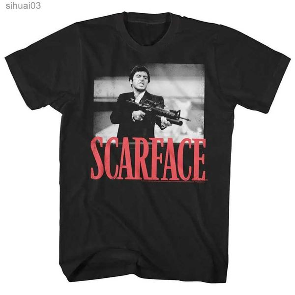 Kadın T-Shirt Film Tişört Scarface Tony Montana Büyük Silahlar Grafik Baskı Tişört Moda Plus Boyut Pamuk Kısa Kollu T Shirt Kadınlar Menl2403