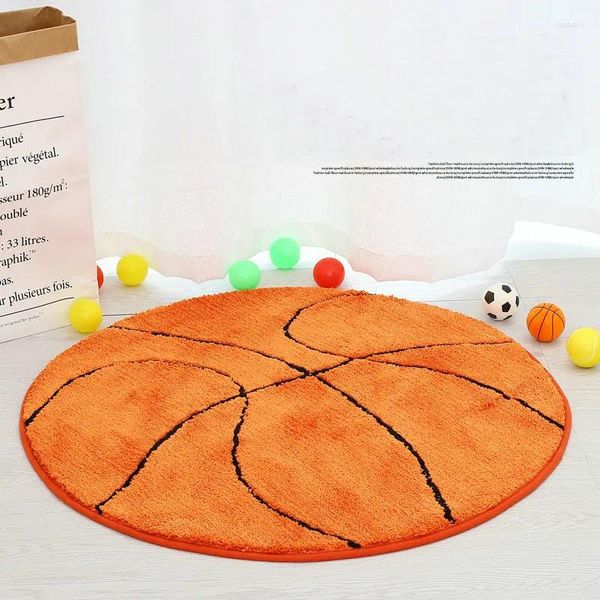 Teppiche runder Ball Teppich 80 cm Super weicher flauschiger Baseballkorb Fußballstuhl Matte Anti-Rutsch-Kinderpad Home Decor Schlafzimmer Teppich