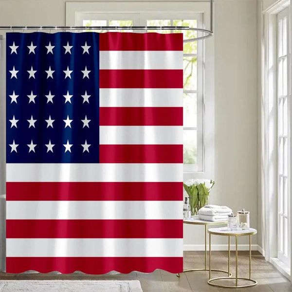 Duschvorhänge amerikanischer Unabhängigkeitstag Vorhang Digitaldruck Polyester und Stoff