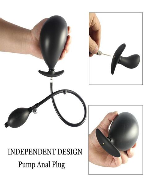 Plug de plugue de bunda inflável extra grande plug plug para homens gays woman silicone massager machoting Dildo 2019 New Sex Toys Y5864299