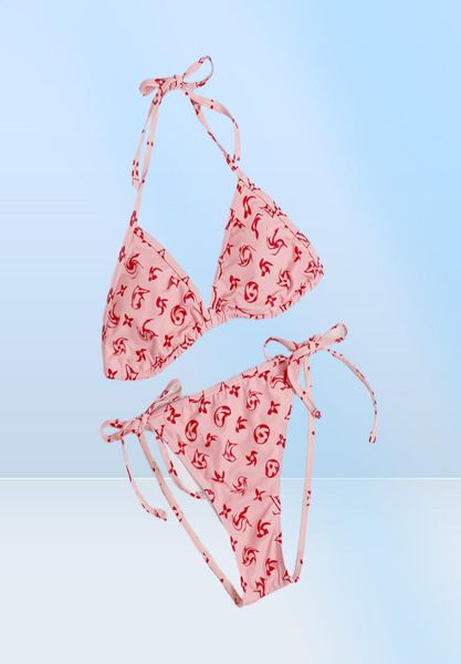 Damen Designer Fashion Cross Schlinge Brief Print Bikini für Frauen Badeanzug Verband sexy Badewimper