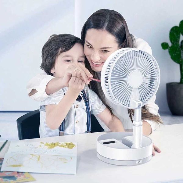 Ventiladores elétricos Table portátil dobrável Table Recarregável Ventilador elétrico Mini USB Office Office Home Fan telescópica Fan de baixo ruído de ruído