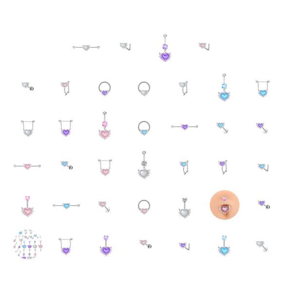 Nasenringe Stollen Schmuck Chirurgisch Stahl Septum Clicker Ring Punk Frauen Männer Zirkon Hoop Körper PS0894 DROP DEPLIETE DHEIH