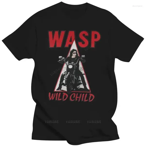 Marca de moda de polos masculino Teeshirt Oficial W.A.S.P Wild Child Unisisex T-shirt Dominação mundial Babylon Golgota Macho de manga curta masculina Top