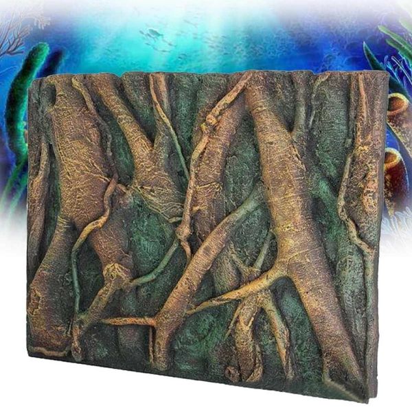 60x45 cm 3d PU Tree Root Reptile Aquarium Fish Sfondo Background Baschetto del serbato