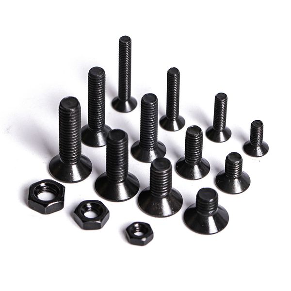 Kit da dado a vite piatta per presa M2 M3 M4 M5 200/280/425/720 PC DIN7991 Black Grade 10.9 SET BASSE PERSCONTI ESCONTICI