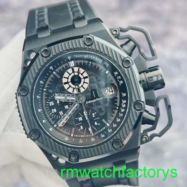 Famous AP Wrist Watch Royal Oak Offshore Series 26165 Edição limitada Material de titânio de cerâmica preto raro e bom item