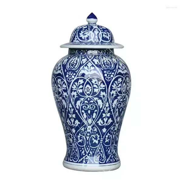 Vazolar klasik desen vazo mavi ve beyaz porselen seramik saksı retro süs modern yaratıcı oturma odası ev kullanımı