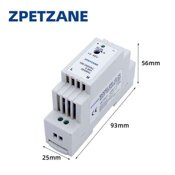 DR-15W Rail Mount DIN DIN SONDA DE PODERAÇÃO DO SUPPRIMENTO 24V 12V SAÍDA ÚNICA CONTROL INDUSTRICAL AC AC