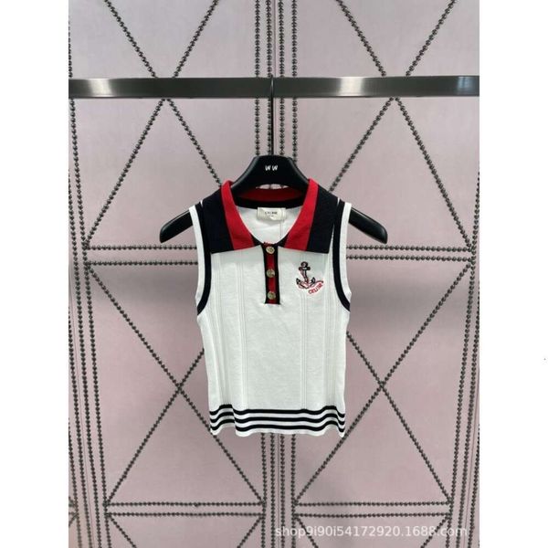 Damen Strick Tees CE Home Summer Flocking Boat Anker Strick Polo Hals reduziert schlankes Vergleich vielseitiger Oberteil