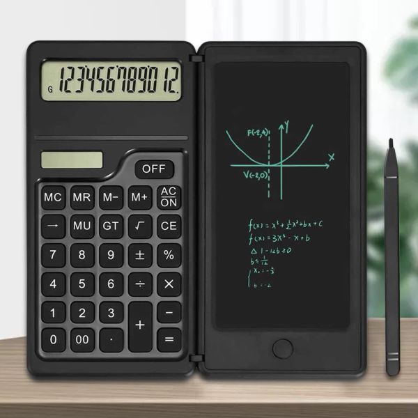 Calcolatori che piega calcolatrice scientifica con tablet LCD da 6 pollici di scrittura portatile solare/batteria Dual Power per l'ufficio universitario delle scuole superiori
