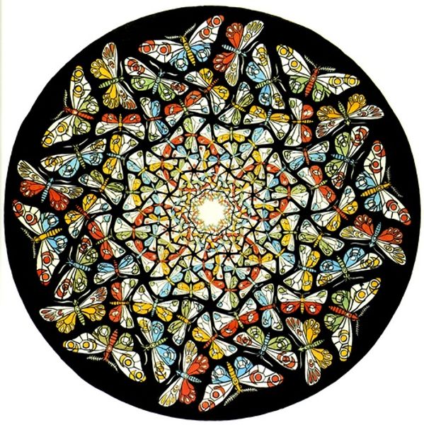 Niederlande Maurits Cornelis Escher Circle Limit mit Schmetterlingen Kunst Seiden -Plakat Wandkunst Heimatkunstmalerei
