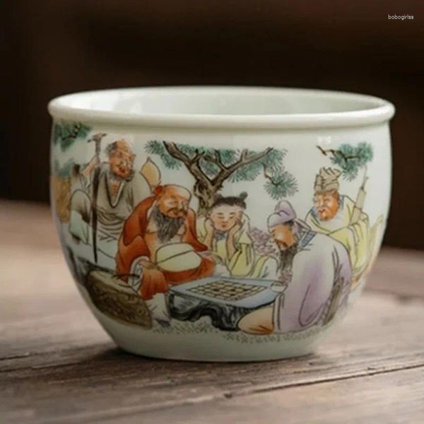 Fincan tabakları sekiz ölümsüz çay bardağı seramik antika kahve kupaları güzel çay fıstığı çayware a