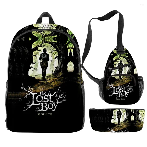 Backpack Cartoon Novidade Cool The Lost City Movie 3D Impressão 3pcs/set pupil bolsas escolares laptop saco de peito estojo de lápis