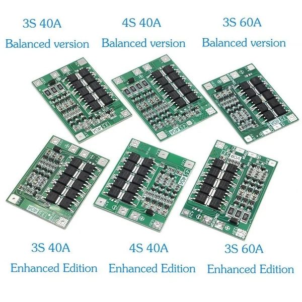 2024 NUOVO 3S/4S 40A 60A Li-ion Litio Caricatore della batteria di protezione del caricabatterie 18650 bm per il motore di perforazione 11,1V 12,6 V/14,8 V 16,8 V Enpra/Balance per 12,6V