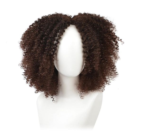 14 pollici parrucche ricci sintetiche marroni per donne 9 colori ombre corta parrucca afro afroamericana naturale capelli neri naturale1722800
