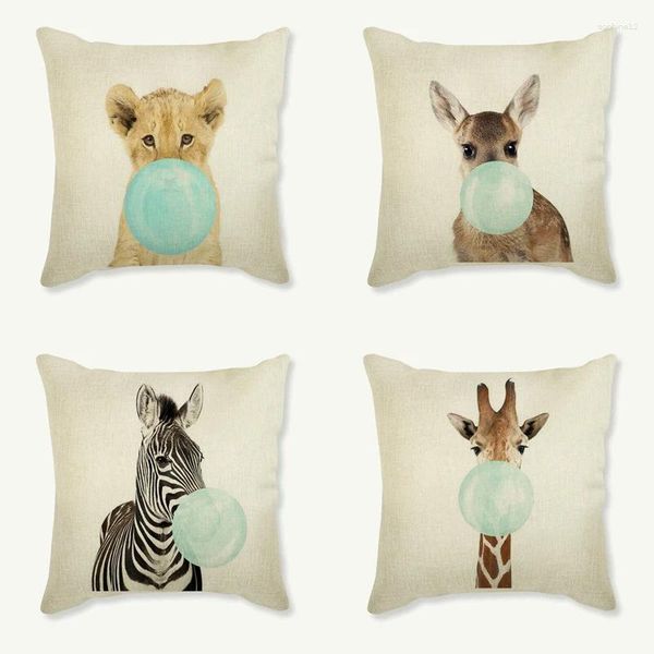 Kissen nordische Abdeckung babytiere Zebra Girafe Hülle Sofa Home Decorative Kissenbezug Autoabdeckungen 45x45