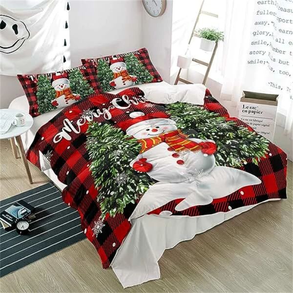 Capa de edredão de natal conjunto de roupas de cama de rena dourado para meninos quarto decoração de meninas decoração de árvore de Natal azul capa