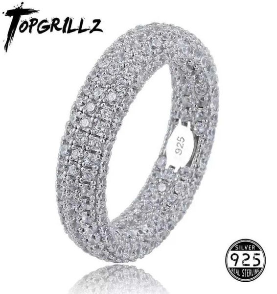 Qualität 925 Sterling Silber Stempel Ring voll vereiser Kubikzirkonia Männer Frauen Verlobungsringe Charme Schmuck für Geschenke Y07232645406