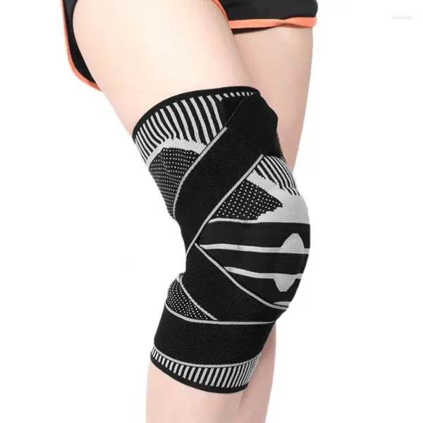Joelheiras alças pesadas alça de suporte fixo suporte de tecido 3d malhado de tecido para executar basquete de ciclismo