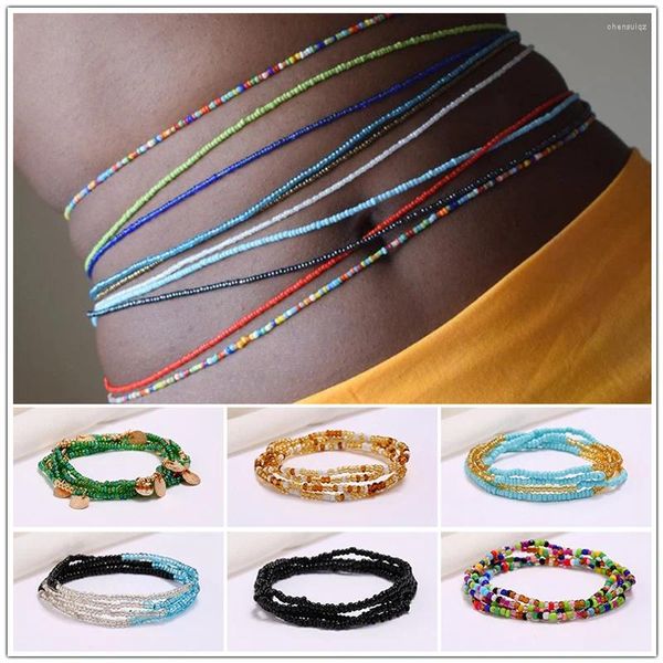 Gürtel handgefertigte Reisperlen Taillenketten Strand Urlaub sexy Frauen Accessoires Körper Schmuck Bohemian Kette