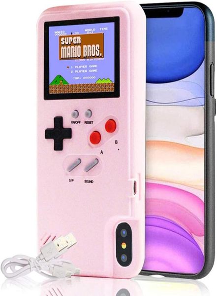 Autbye Gameboy Casos para iPhone 14 12 Pro Max 11 XS 6 7 8 Luxo Classic Russia Console Color Display Silicone Mobile B5407504